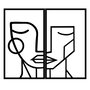 Wallity Woman Face Escultura de Pared en Negro